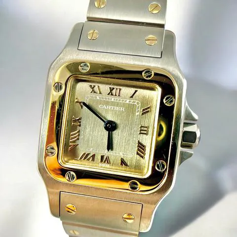 Cartier Santos Galbée 1567 24mm Yellow gold and Stainless steel Gray