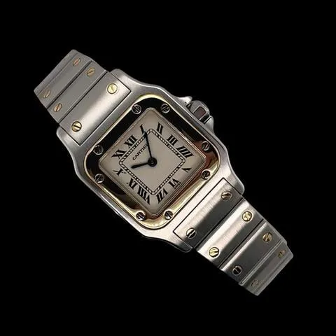 Cartier Santos Galbée 1567 24mm Yellow gold and Stainless steel Champagne