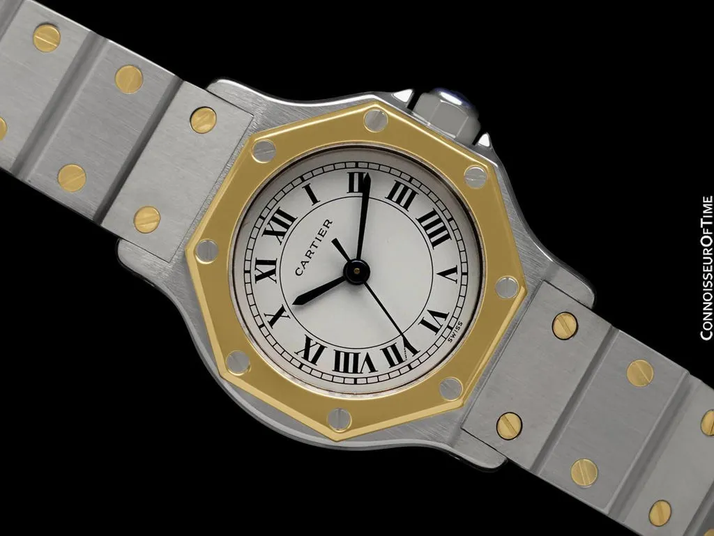 Cartier Santos Octagon 24mm Yellow gold and Stainless steel White