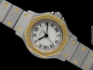 Cartier Santos Octagon 9890 Stainless steel and 18k yellow gold White