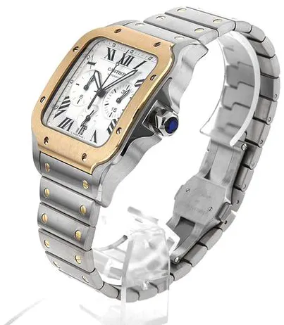 Cartier Santos W2SA0008 43.3mm Yellow gold and Stainless steel Silver 1