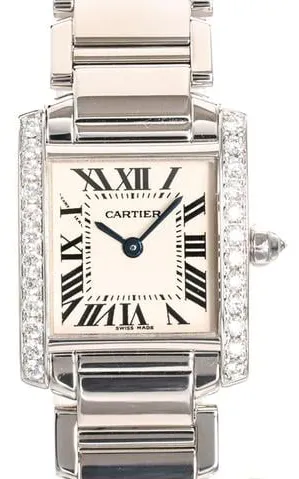 Cartier Tank Française WE1002S3 25.4mm White gold Silver