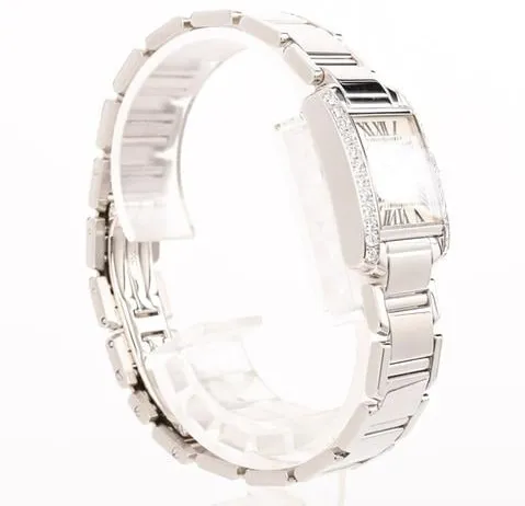 Cartier Tank Française WE1002S3 25.4mm White gold Silver 2