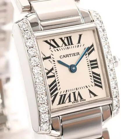 Cartier Tank Française WE1002S3 25.4mm White gold Silver 3