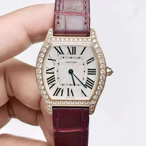 Cartier Tortue 39mm Rose gold Silver