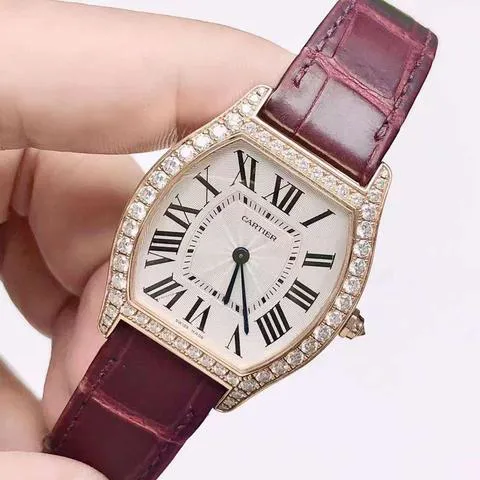 Cartier Tortue 39mm Rose gold Silver 2