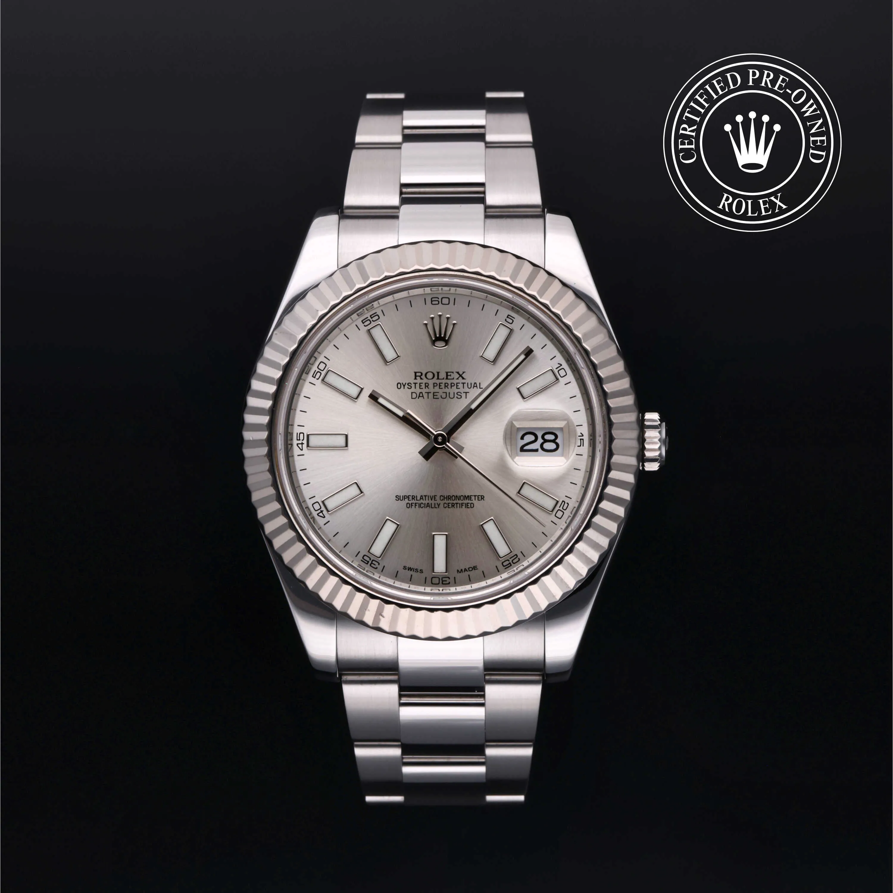 Rolex Datejust II 116334 41mm White gold Silver