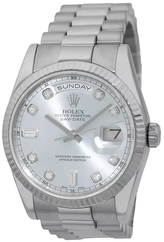 Rolex Day-Date 36 118239-0086 36mm White gold Silver