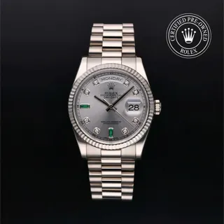 Rolex Day-Date 36 118239-0269 White gold Silver