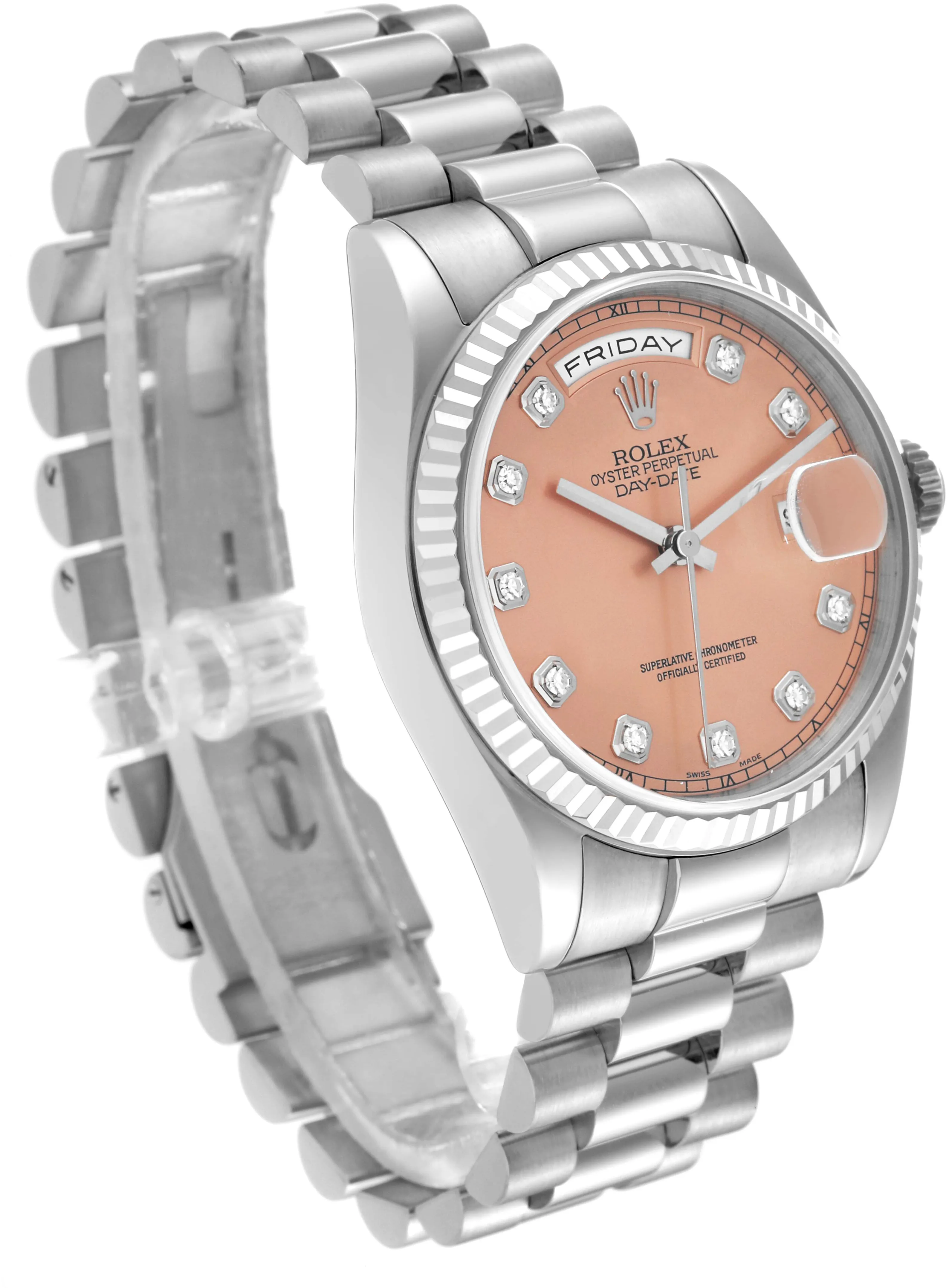 Rolex Day-Date 36 118239 36mm White gold and 18k white gold Salmon 2