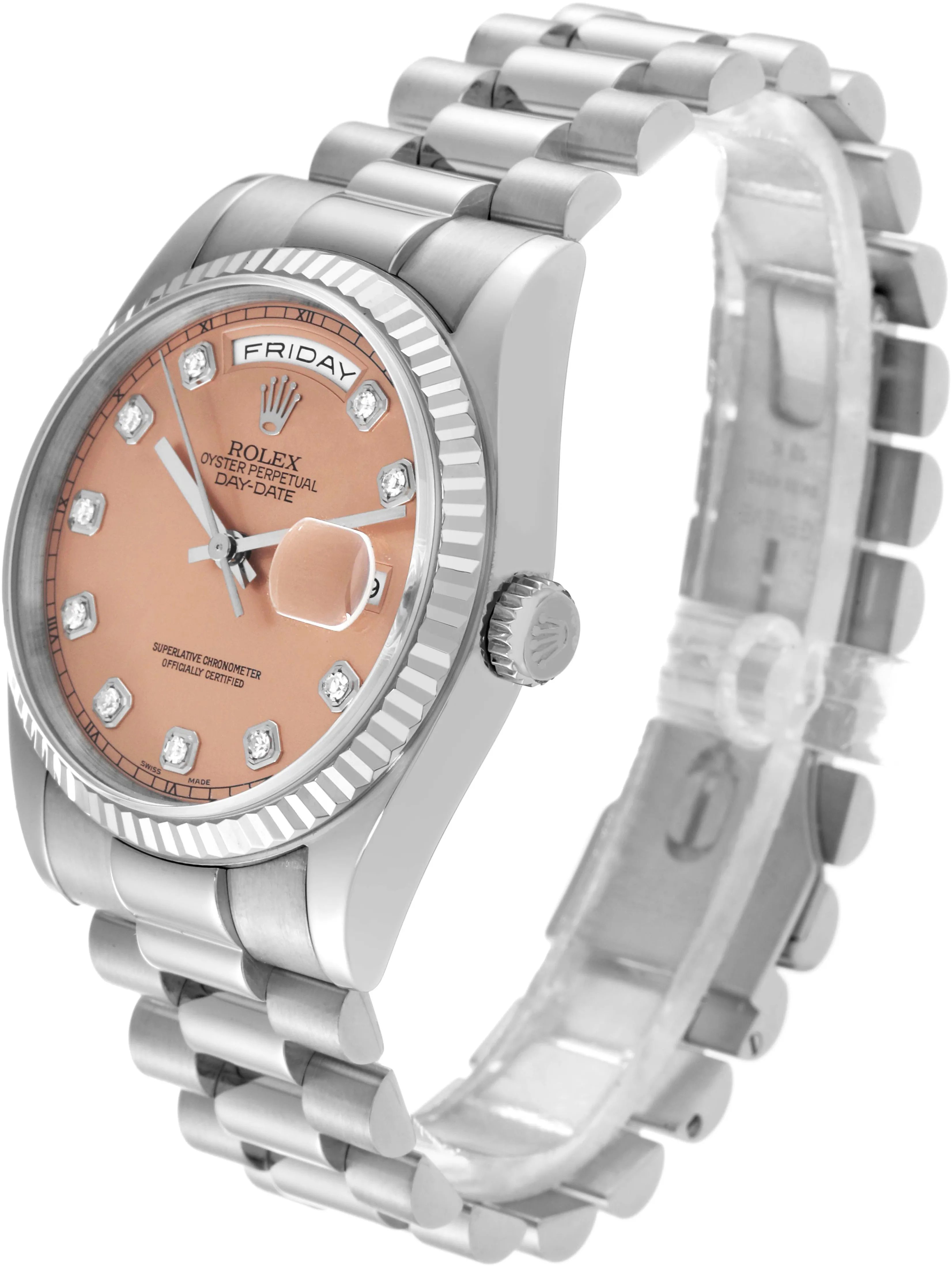 Rolex Day-Date 36 118239 36mm White gold and 18k white gold Salmon 3