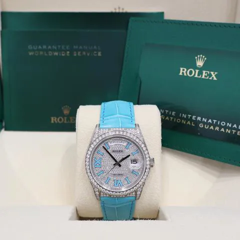 Rolex Day-Date 36 128159RBR 36mm White gold Turquoise