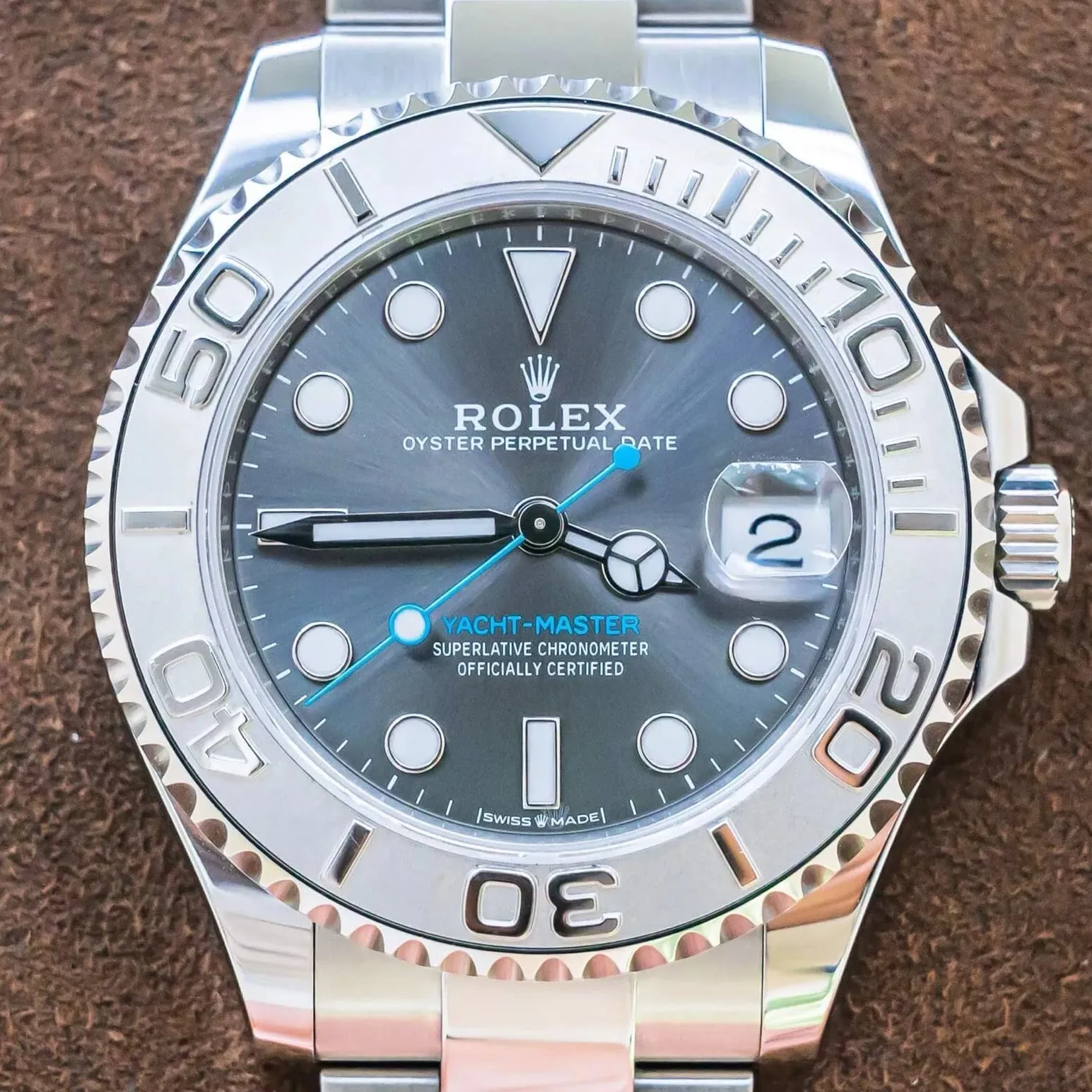 Rolex Yacht-Master 268622-0002 37mm Platinum and Oystersteel Gray