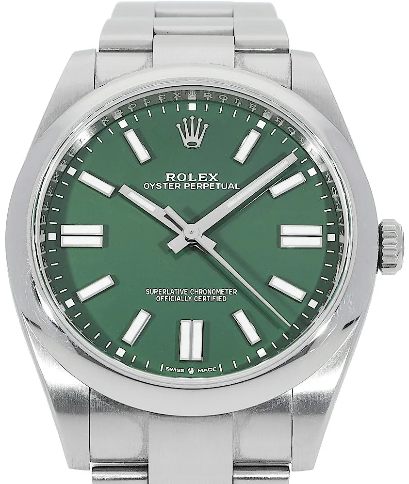 Rolex Oyster Perpetual 41 124300 40mm Edelstahl Grün