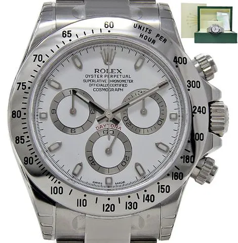 Rolex Daytona 116520 W 40mm Stainless steel White