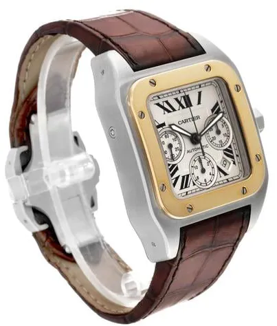 Cartier Santos W20091X7 55mm Yellow gold and Stainless steel Silver 3