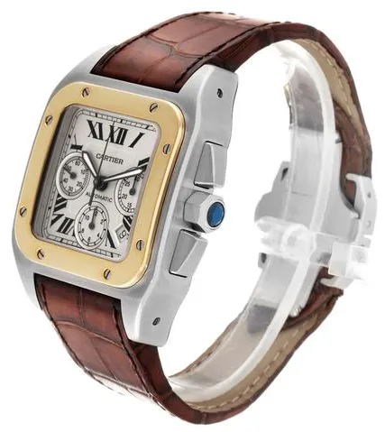 Cartier Santos W20091X7 55mm Yellow gold and Stainless steel Silver 5