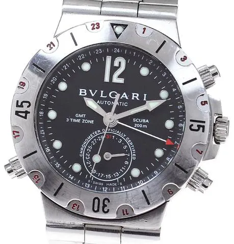 Bulgari Diagono SD38SGMT 38mm Stainless steel Black