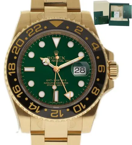 Rolex GMT-Master II 116718 40mm Yellow gold Green