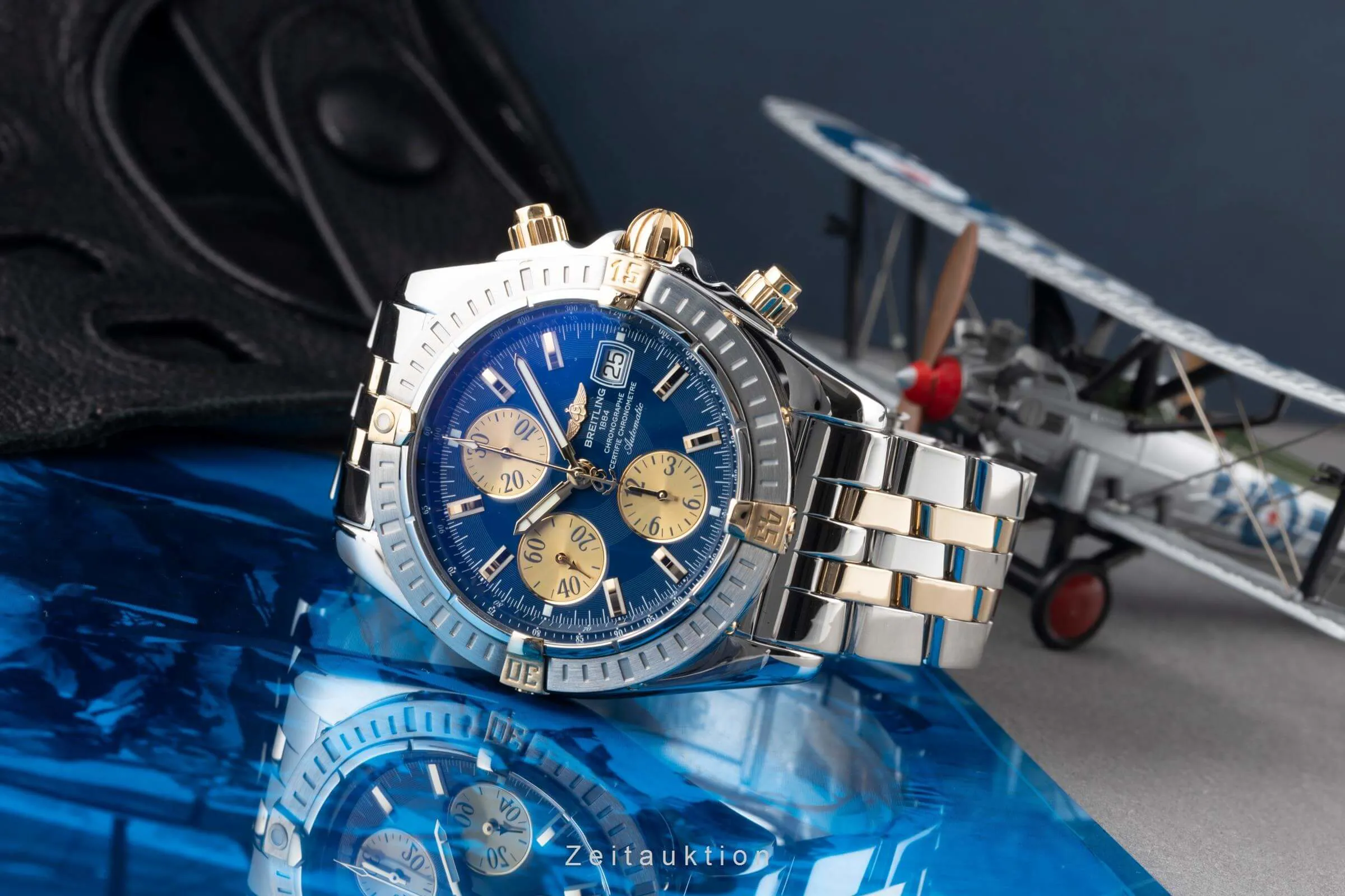 Breitling Chronomat B13356 44mm Yellow gold and Stainless steel Blue 1