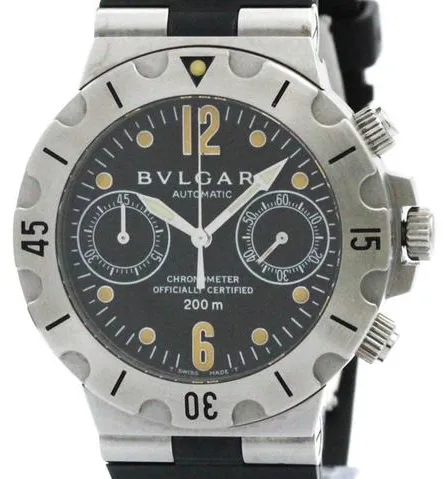 Bulgari Diagono SCB38S 38mm Stainless steel Black