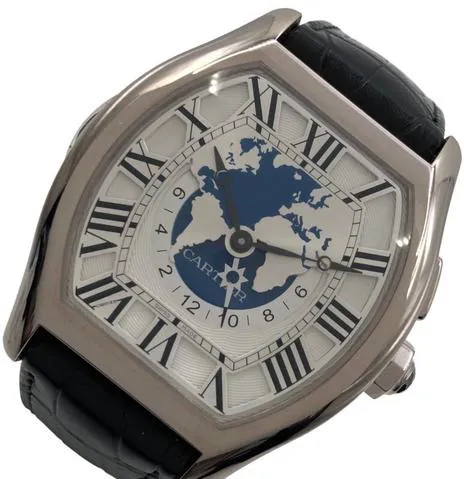 Cartier Tortue W1580050 42mm White gold Silver