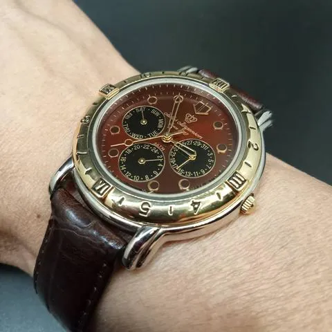 Jules Jürgensen 7336 39.5mm Yellow gold and Stainless steel Bordeaux