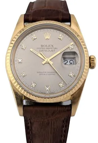 Rolex Datejust 36 16018 36mm Yellow gold Silver