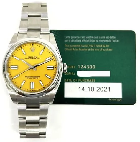 Rolex Oyster Perpetual 41 124300 41mm Stainless steel Yellow