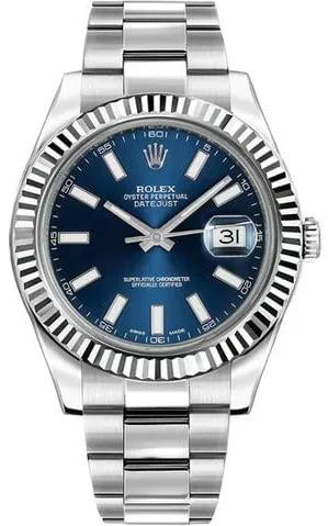 Rolex Datejust II 116334 41mm White gold Blue