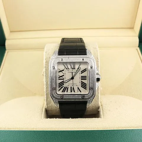 Cartier Santos 100 2656 38mm Stainless steel White