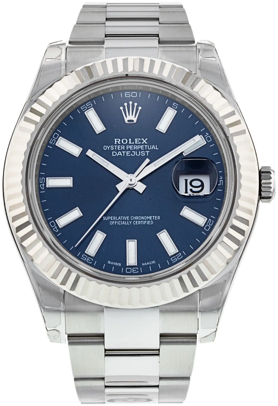 Rolex Datejust II 116334 41mm White gold and Stainless steel Blue Baton