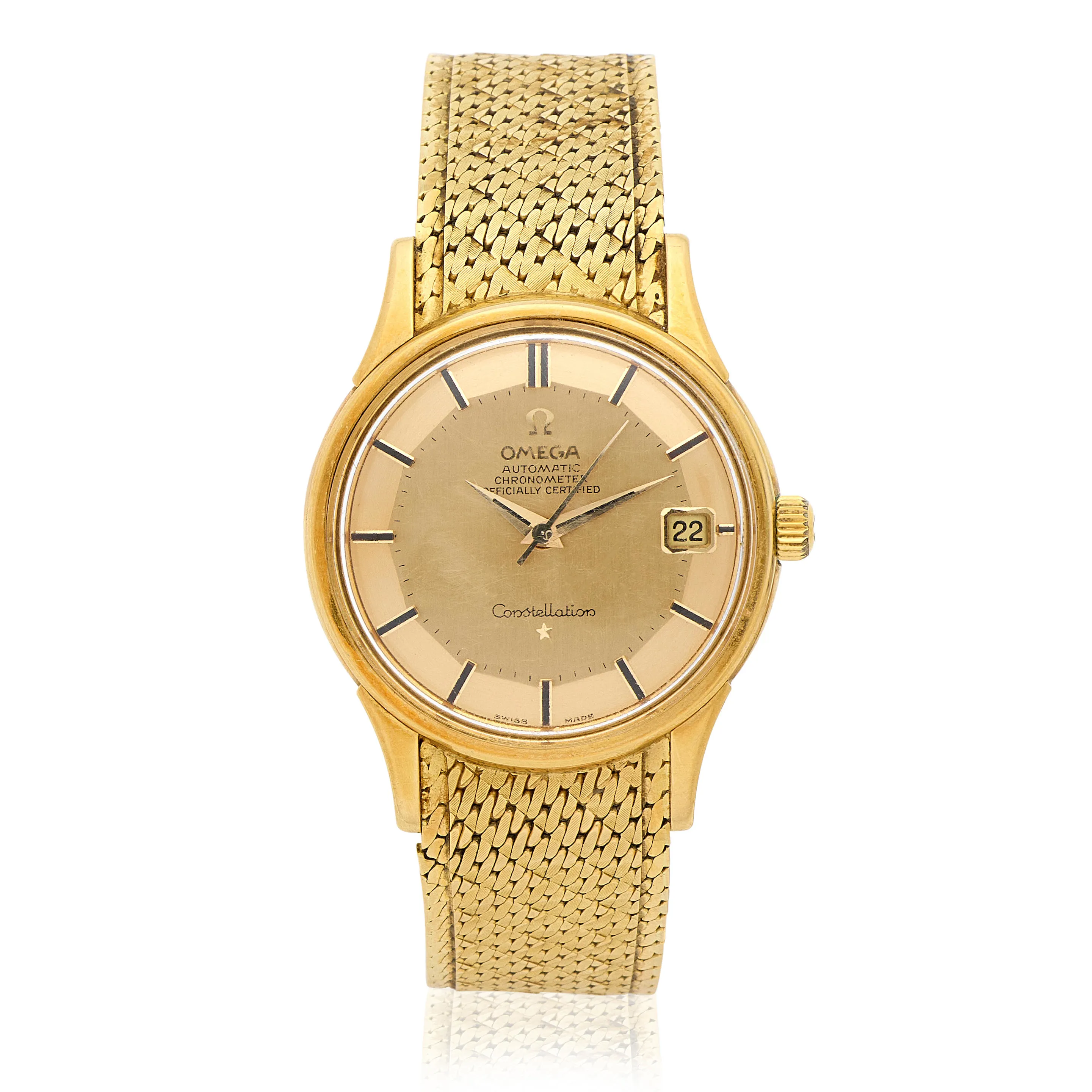 Omega Constellation 34mm 18k yellow gold Champagne