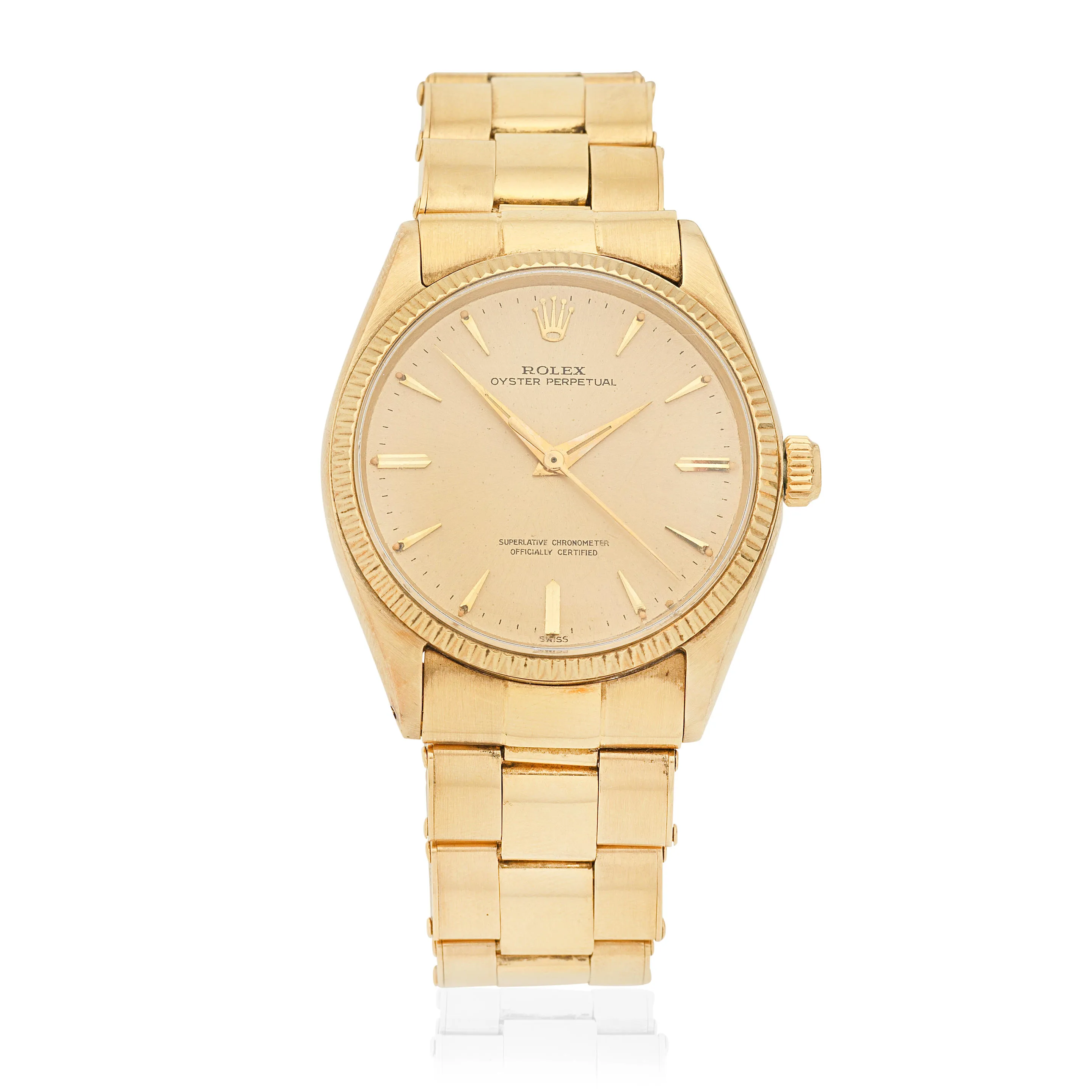 Rolex Oyster Perpetual 34 1005 34mm Yellow gold Champagne