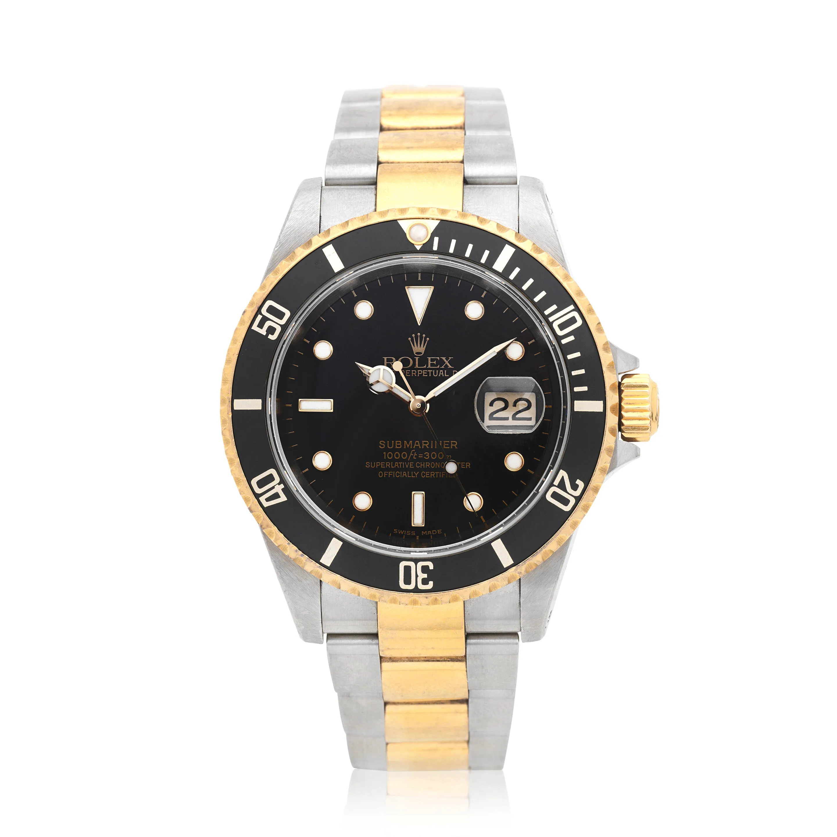 Rolex Submariner 16613 40mm Yellow gold and Stainless steel Black