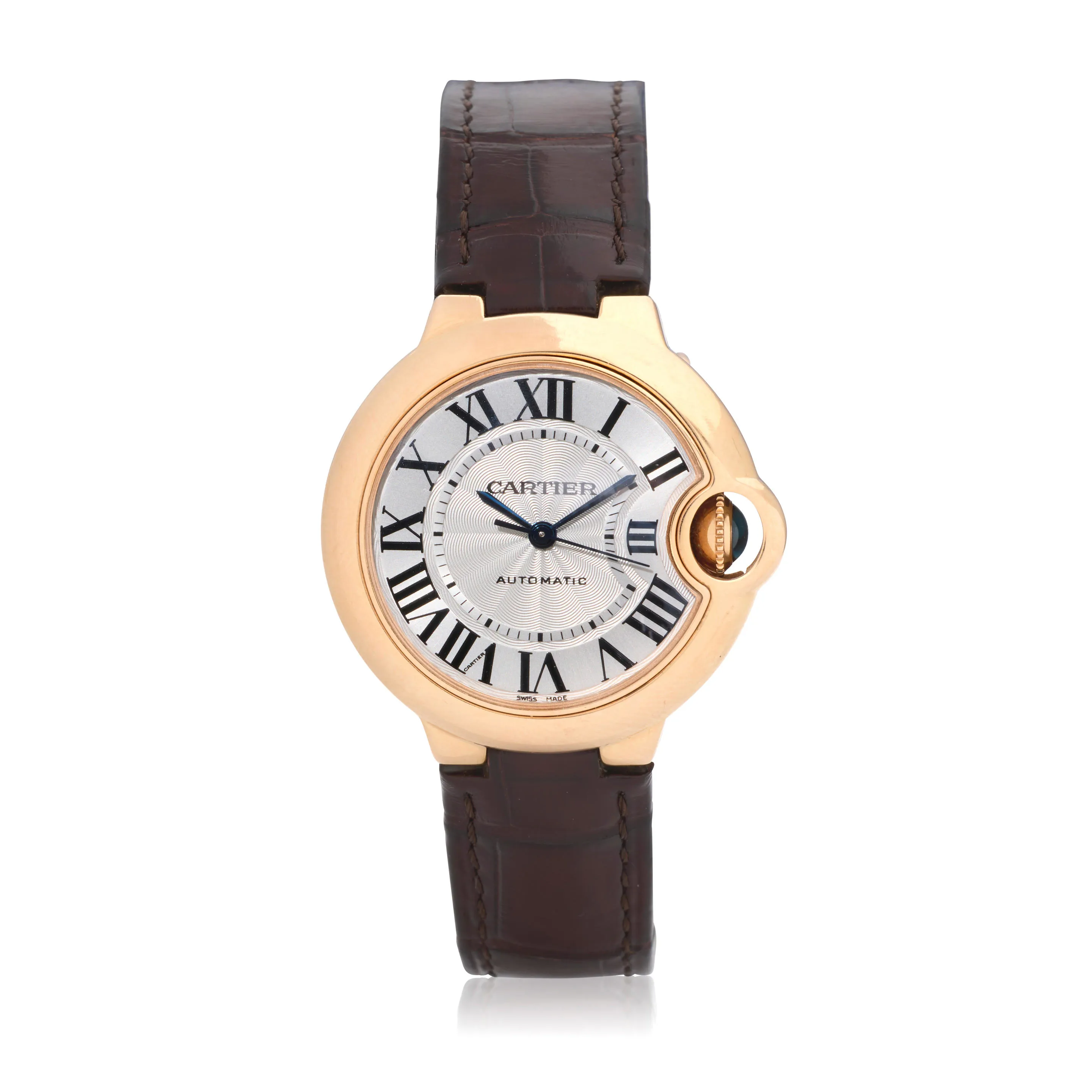 Cartier Ballon Bleu 3682 33mm 18k rose gold Silver