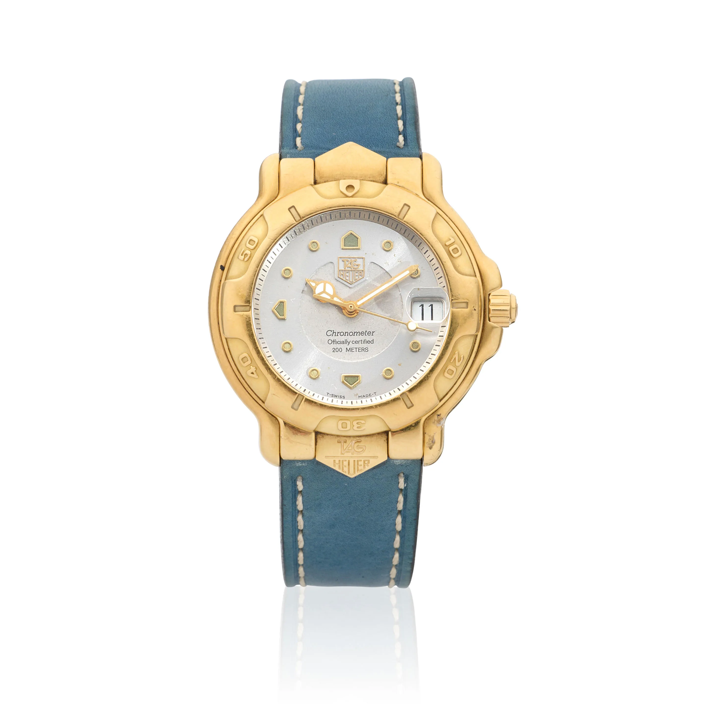 TAG Heuer 6000 WH 514 39mm 18k yellow gold Silvered