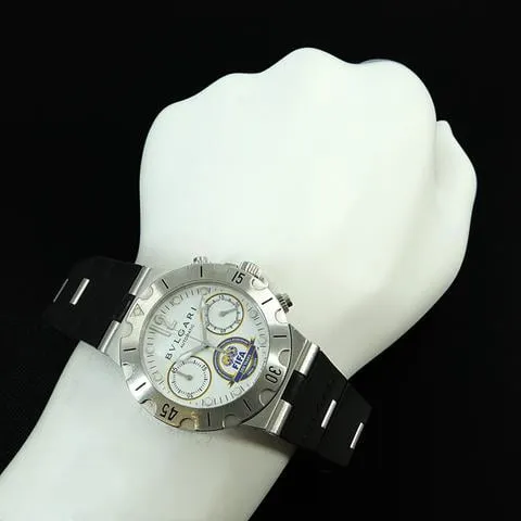 Bulgari Diagono SCB38S 38mm Stainless steel White 2