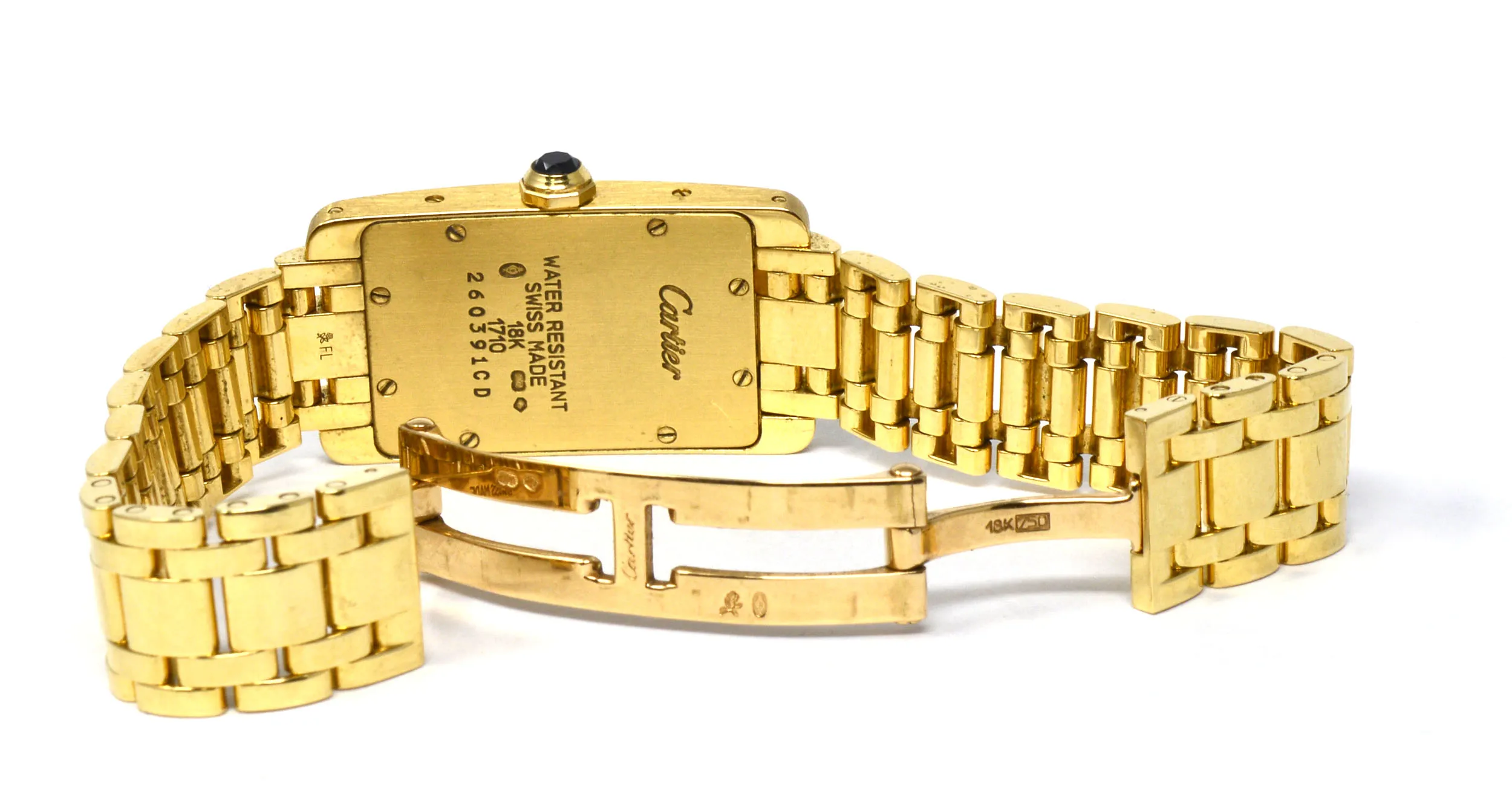 Cartier Tank Américaine W26015K2 35mm 18k yellow gold Ivory 6