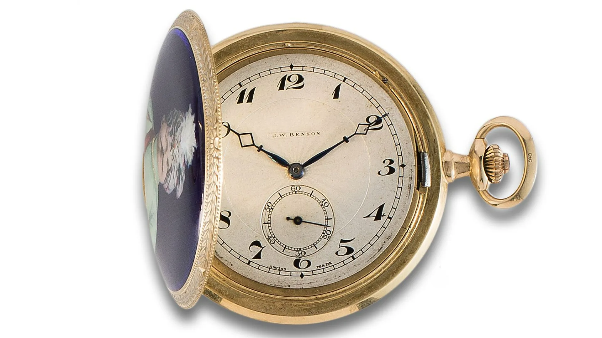 J.W. Benson 45mm 18k yellow gold Silver