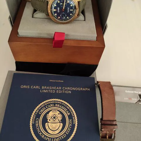 Oris Carl Brashear 01 771 7744 3185-Set LS 43mm Blue