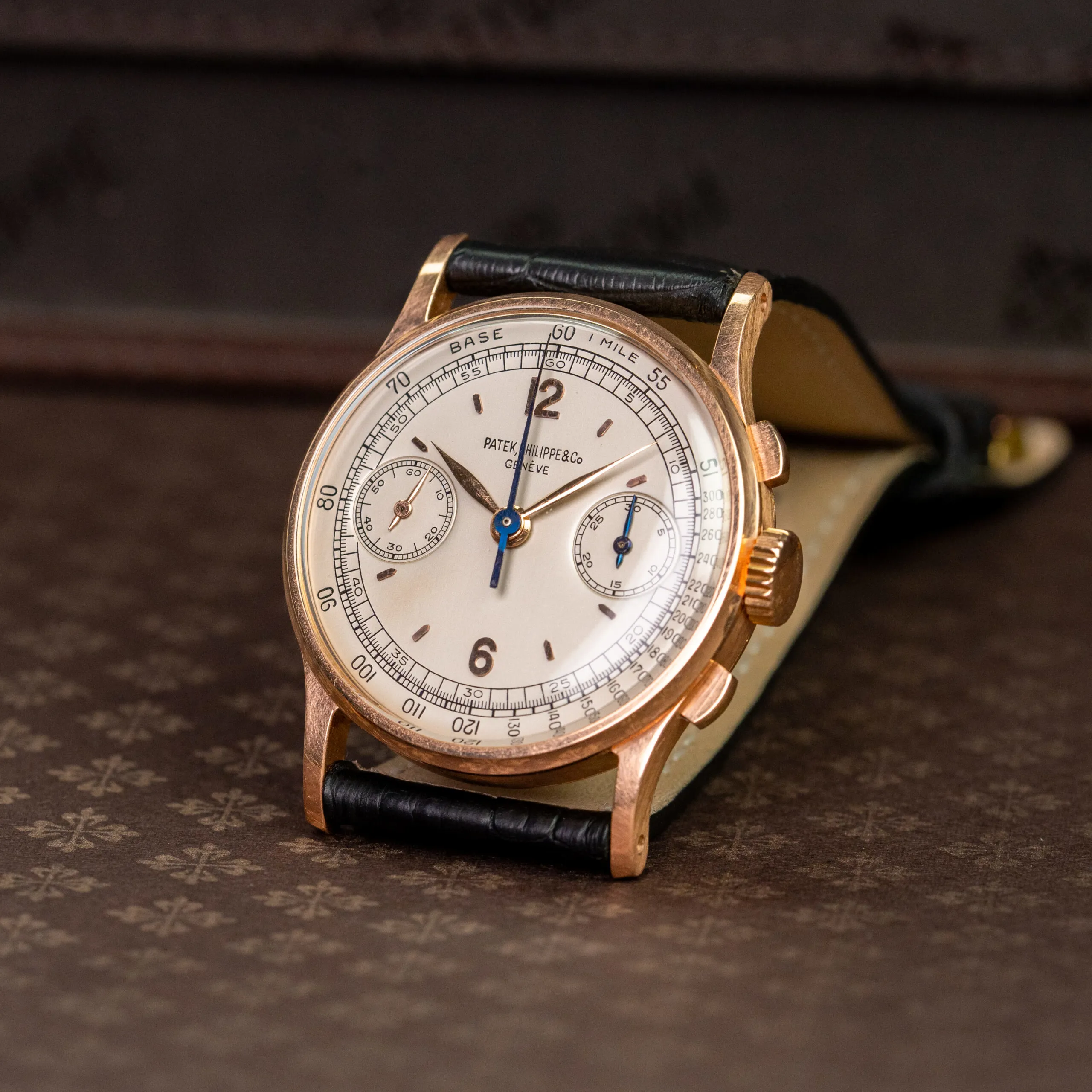 Patek Philippe Chronograph 130 33mm Rose gold and 18k rose gold Cream