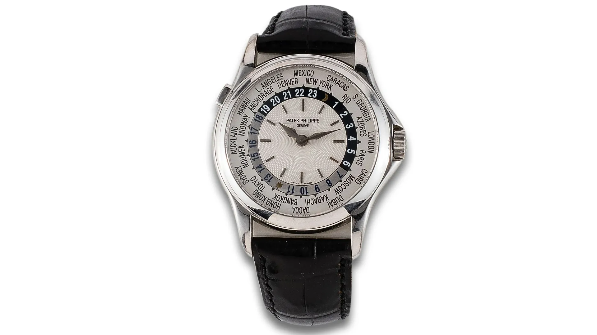 Patek Philippe World Time 5110G-001 37mm 18k white gold Silver