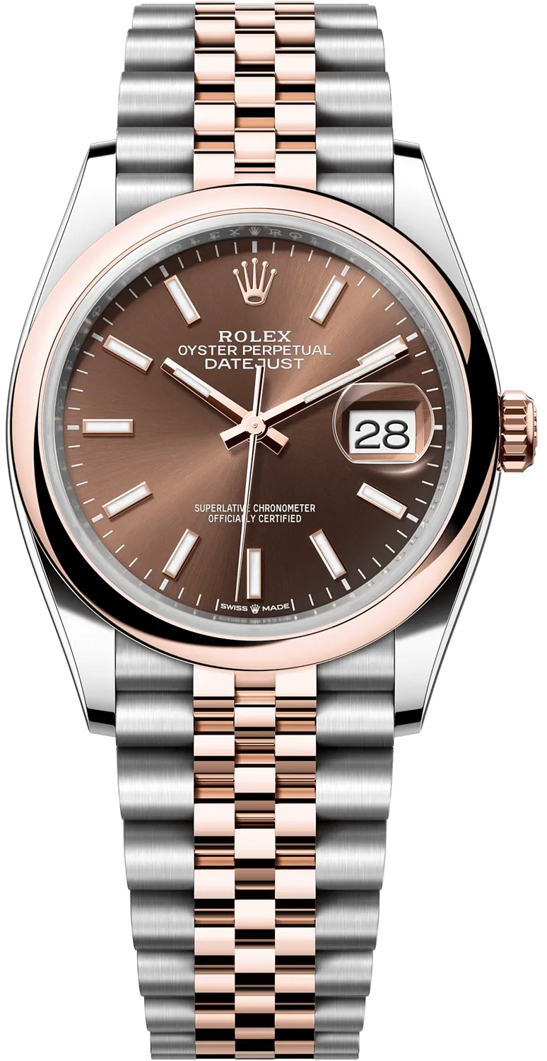 Rolex Datejust 126201-0043 36mm Oystersteel and Everose gold Brown