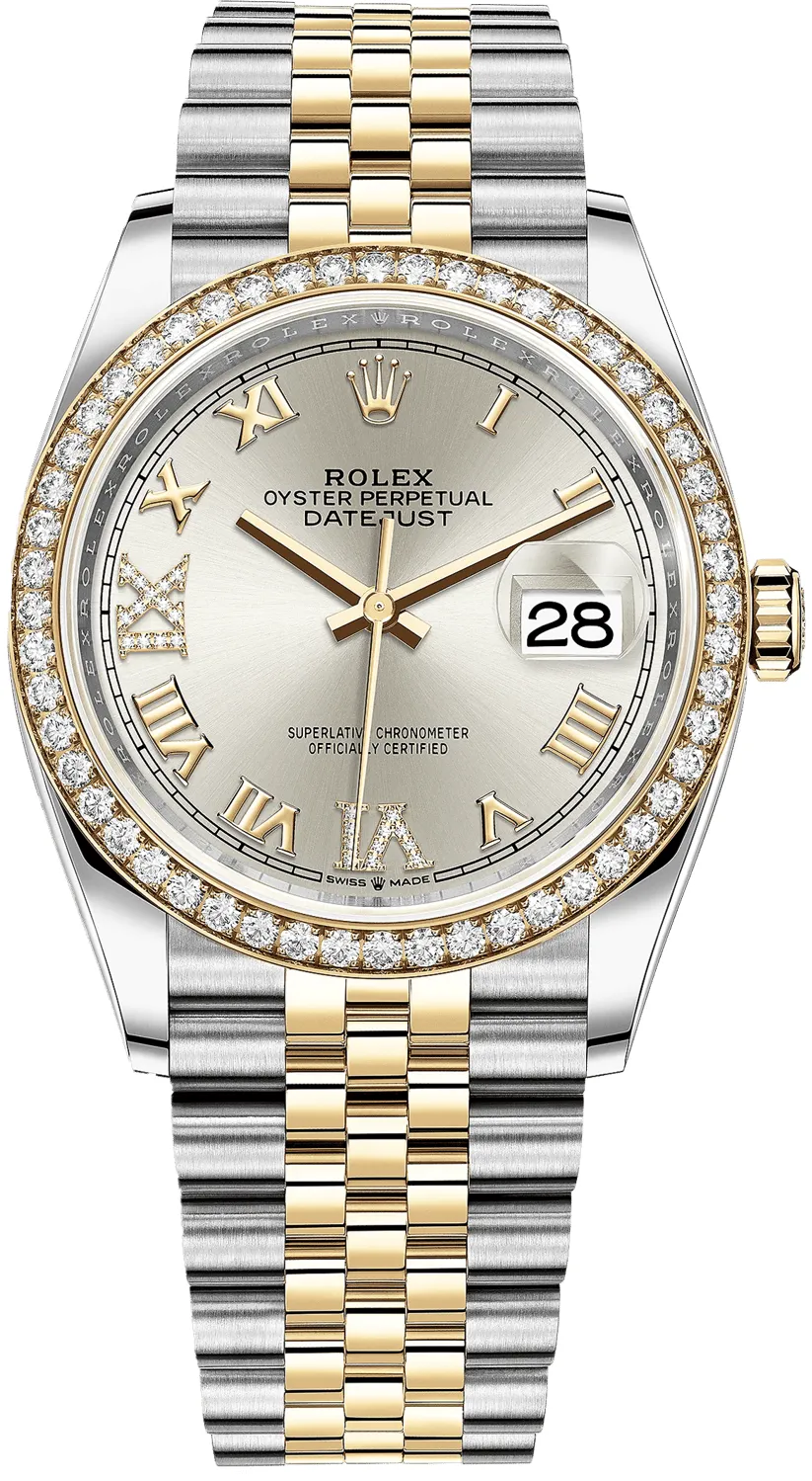 Rolex Datejust 126283RBR-0017 36mm Yellow gold and Oystersteel Silver