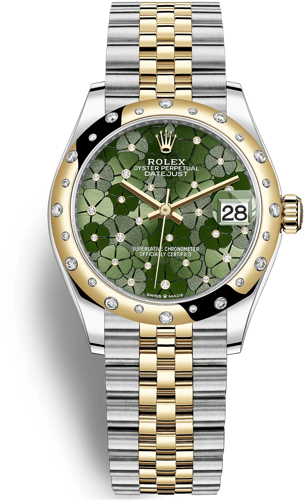 Rolex Datejust 278343RBR-0032 31mm Yellow gold and Oystersteel Green