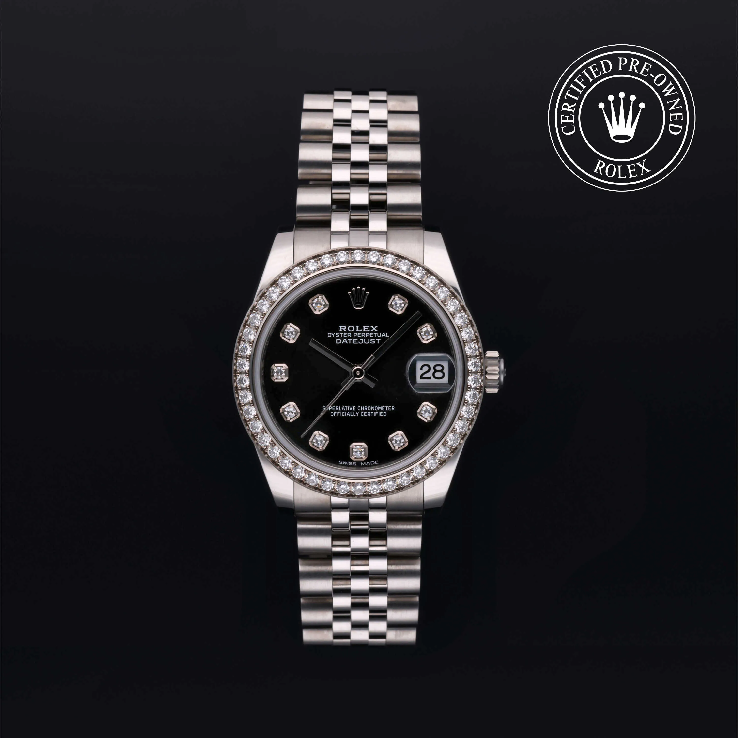 Rolex Datejust 31 178384 31mm Stainless steel Black