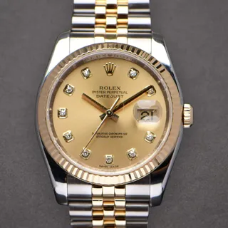 Rolex Datejust 36 116233-0150 Yellow gold and Stainless steel Champagne