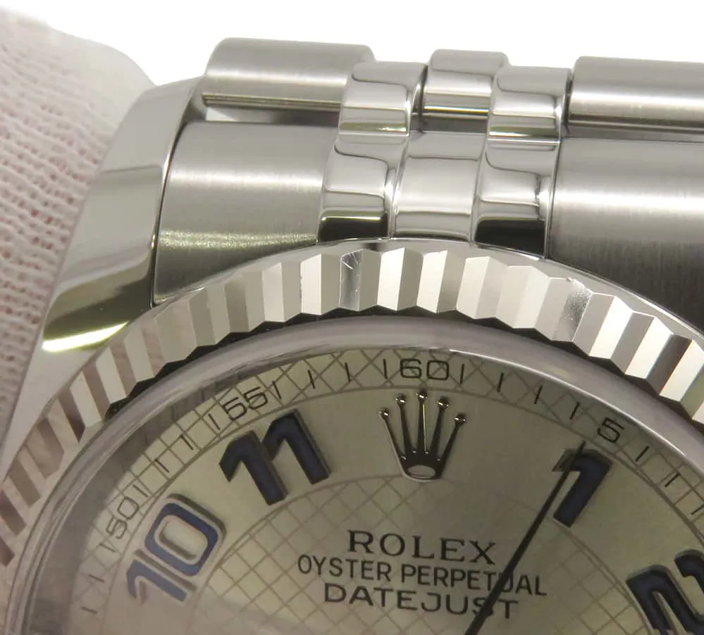 Rolex Datejust 36 116234 36mm Stainless Steel 18K White Gold Silver Decoration/Blue Arabia 4