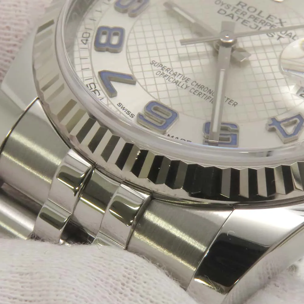 Rolex Datejust 36 116234 36mm Stainless Steel 18K White Gold Silver Decoration/Blue Arabia 5